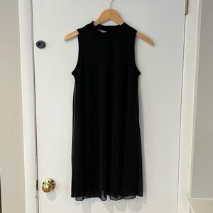 Annalee + Hope Black Sleeveless Dress, Shear Overlay
